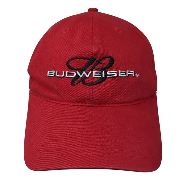Budweiser Slideback Baseball Cap Red One Size Adjustable Embroidered Lightweight - Picture 1 of 10
